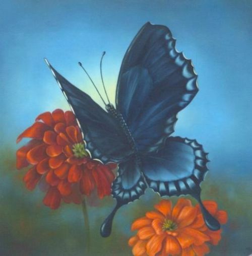 Swallow Tail Butterfly & Marigolds E Tutorial