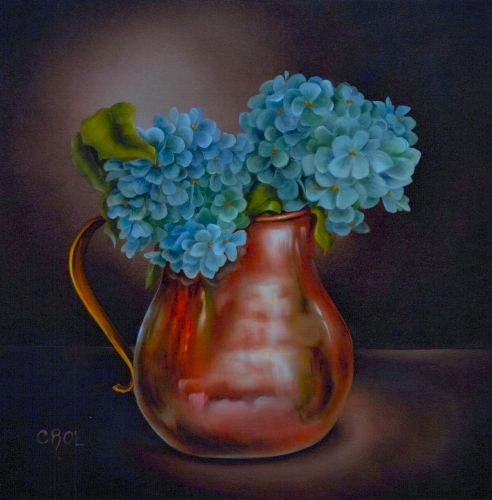Copper and Hydrangeas #2 E Tutorial